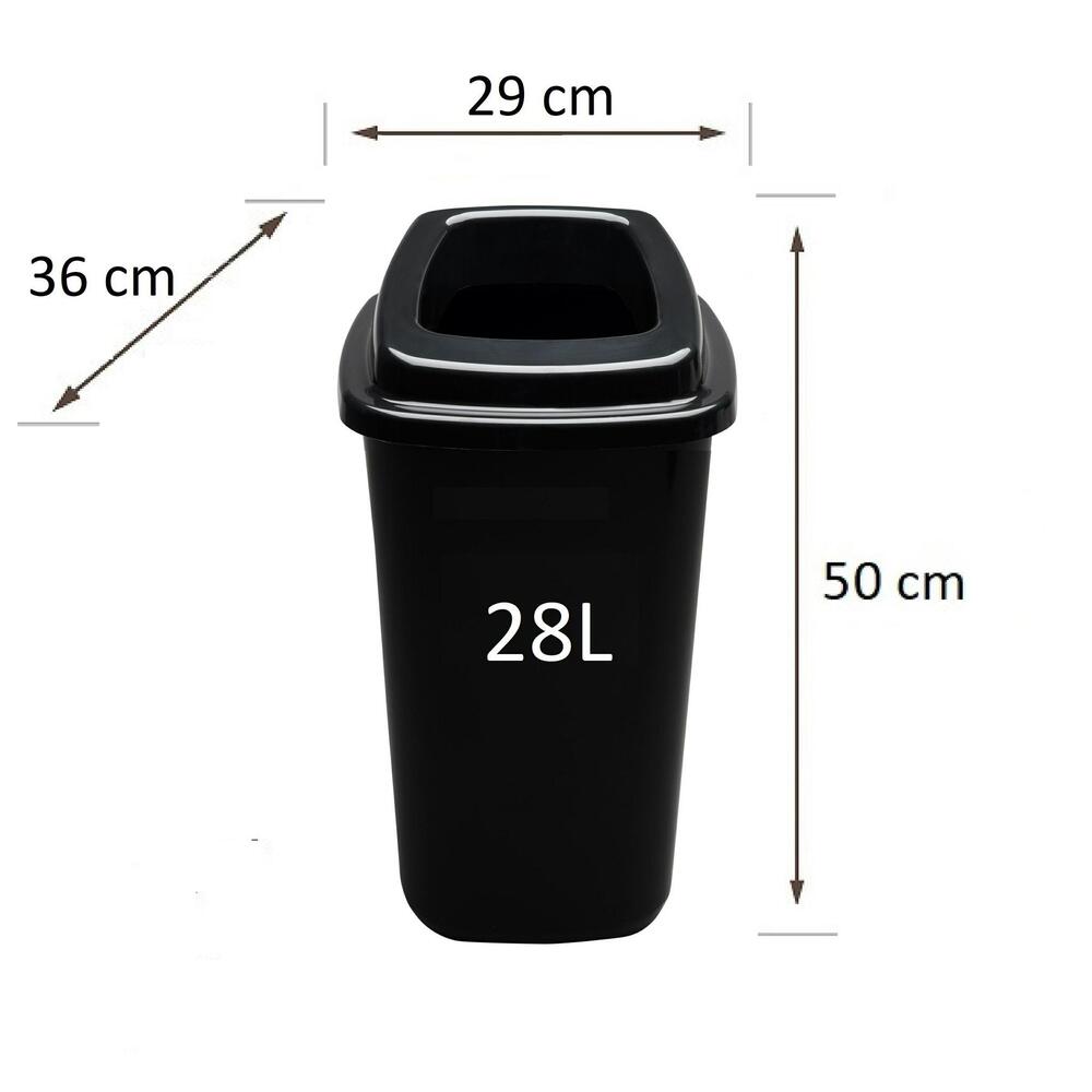 Rūšiavimo šiukšliadėžė Mini Ecobin Juodu dangčiu 28 litrai