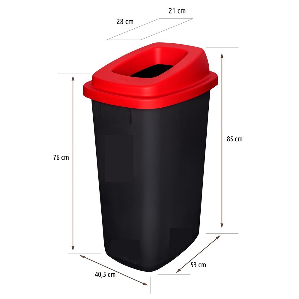 Šiukšlių dėžė rūšiavimui EcoBin Big Juoda spalva 90 litrų