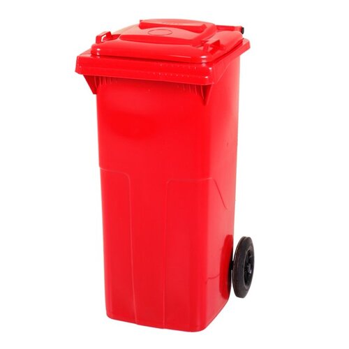 Raudonas konteineris buitinėms atliekoms 120 litrų